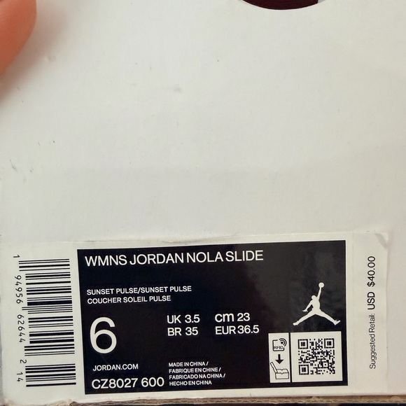 Nike Air Jordan Nola Slides Pink Women's Sz 6 NEW CZ8027-600 - Picture 5 of 5